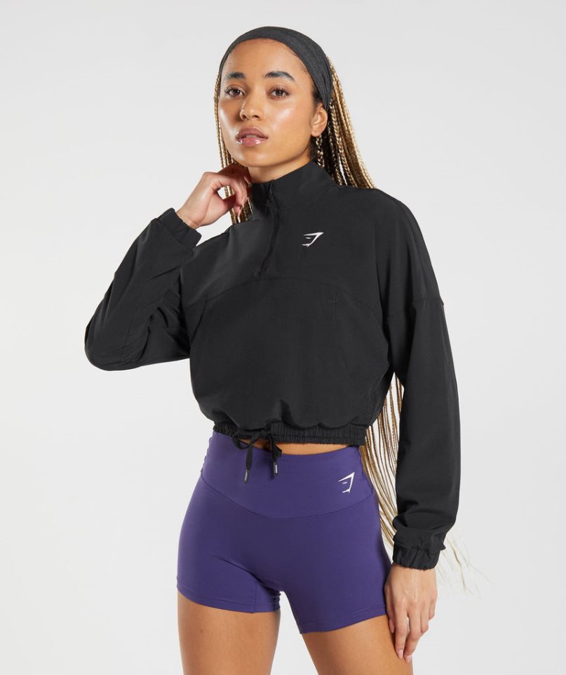 Women\'s Gymshark Sport Windbreaker Black | CA 58A17D